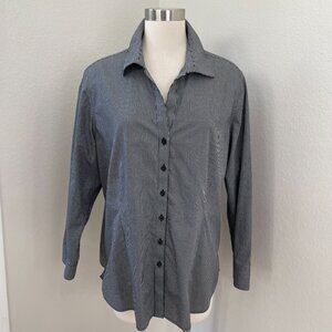 Foxcroft Womens Plus XXL Wrinkle Free Button Up Shirt Checkered Blouse Top